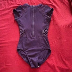 Dark Purple Cut-Out Leotard - image 1